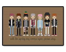 This stitch is a 4 row repeat and is knitted in a multiple of 6 stitches. Bts Spring Day Pdf Cross Stitch Pattern