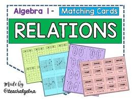 Algebra 1 Relations Table Mapping Graph Domain Range Task Cards 8 Sets Algebra Task Cards Task Cards Algebra