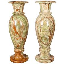 Pair Of Large Onyx Neoclassic Urns In 2020 Urn Floor Vase Vases And Vessels