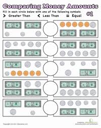 Comparing Money Amounts 1 Worksheet Education Com Teaching Money Money Math Money Worksheets