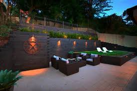 Divine Renovations Outdoor Entertainment Area Timber Relaxing Levels Landscaping Sloped Garden Large Backyard Landscaping Outdoor Garden Lighting
