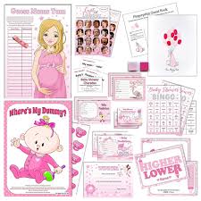 Fun Baby Shower Games Selection - Girl, Pink - All in one Listing! 20  Players