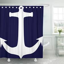 As with other parts of the bathroom such as toilets, baths and showers the design styles of accessories are constantly evolving. Cynlon Anchor Nautical Bathroom Decor Bath Shower Curtain 60x72 Inch Walmart Com Walmart Com