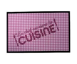 Tapis de cuisine design menu du jour bistrot humour. Tapis De Cuisine Design Vintage Imprime Vichy Chef En Cuisine 45x75cm Rose 1505