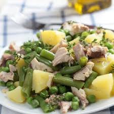 Salade Tiede De Pommes De Terres Aux Oeufs Thon Et Petits Pois Recette Salade Pomme Salade Pomme De Terre Salade