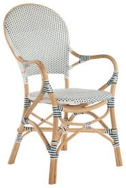 Unstack this wicker bistro set to reveal 2 carver chairs and a coffee table. Rattan Bistro Dining Chair White And Blue Set Of 2 Chairs Tropical Dining Chairs By Kouboo Houzz