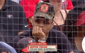 With the 11th overall pick in the 2021 nfl draft, the bears select ohio state qb justin fields. Look Justin Fields At The Women S College World Series Supporting His Sister