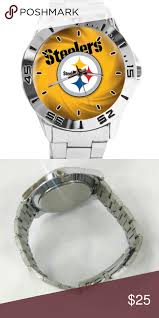 Nfl Watch Pittsburg Steelers Casual Dress New In Package Watch Men Nfl Pittsburg Steelers Casual Dress Stainless Steel Band Wrist W Mens Dress Watches Fashion Watches Accessories