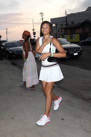 Storm Reid has dinner at Giorgio Baldi in a cute tennis outfit