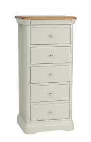 Scandinavian tall and narrow 7 drawers chest in mahogany. Olivia Oak Painted 5 Drawer Tall Narrow Chest Tr Hayes Furniture Bath
