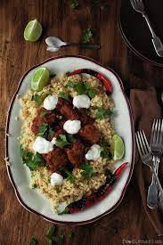 Put 1 mug of couscous and 2 mugs of boiling water into a bowl with a small pinch of salt and cover • on a large sheet of greaseproof paper, toss the chicken with salt, pepper, the oregano, allspice and finely grated lemon zest • fold over the paper, then bash and flatten the chicken to 1.5cm thick with a rolling pin • put into the frying pan with 2 tablespoons of olive oil, turning after 3 or 4 minutes, until golden and cooked through Pin On Yummy