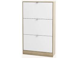 Meuble A Chaussures Bright Coloris Chene Et Blanc Vente De Meuble A Chaussures Conforama