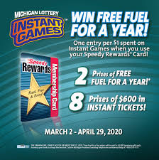 We encourage you to participate in our free speedy rewards program at. Michigan Lottery Teams Up With Speedway To Give Players A Chance To Win Free Fuel For A Year Michigan Lottery Connect