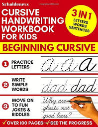 Beginning cursive helps children learn the basics of cursive writing in the most enjoyable and fun way! Cursive Handwriting Workbook For Kids 3 In 1 Writing Practice Book To Master Letters Words Sentences By Scholdeners Independently Published Cursive Writing Book Cursive Handwriting Writing Practice