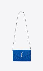 Saint Laurent Mini Bags Monogramme Woman Monogram Chain Wallet In Iridescent Grain De Poudre Embossed Leather V4 Ysl Wallet On Chain Wallet Chain Neon Bag