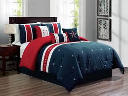 Red white blue apparel custom lounge shorts are made right here in the usa using a super soft flowy fabric! 7 Pc Western Star Stripe Lines Embroidery Pleated Comforter Set Red White Blue Navy King Walmart Com Walmart Com