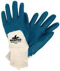 Mcr Safety 9780m Predalite Nitrile Rubber Palm Coated Gloves With Knitted Wrist Bluewhite Medium 1p Nitrile Rubber Tig Welding Gloves Chemical Resistant Gloves