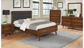 Supported by angled solid american walnut, rich brass details support the craftsmanship and beauty of real wood. Zaira Mid Century Modern Bedroom Furniture