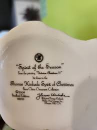 2 Thomas Kincaid Santa Ornaments 2004 Bone China