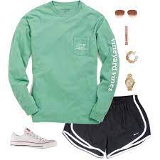 A Fashion Look From October 2014 Featuring Nike Shorts Converse Sneakers And Banana Republic Bracelets Browse And Sho Preppy Outfits Clothes Lazy Day Outfits