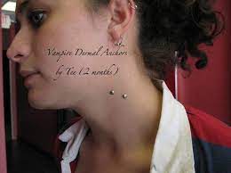 Vampire Dermal Piercings Okay Dermal Piercing Piercings Ear Tattoo