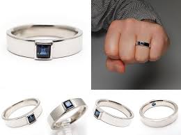 Mens Estate Blue Sapphire Wedding Band Ring Solid Platinum Eragem Mens Sapphire Diamon Favorite Engagement Rings Sapphire Diamond Ring Engagement Rings For Men