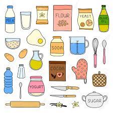 Slang to alter or falsify so as to make a more favorable impression; Set Of Doodle Cooking Baking Ingredients Royalty Free Cliparts Vectors And Stock Illustration Image 101747170