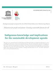 Indigenous Knowledge And Implications For The Sustainable Development Agenda Unesco Digital Library