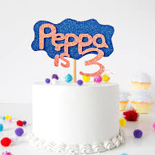 Peppa pig cake topper, peppa pig paper cake topper, peppa pig party, peppa pig theme, customized cake topper. Peppa Pig Cake Topper Personalised Name And Age Inspired By Alma