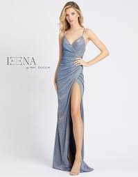 Mac Duggal 26174i Faux Wrap Shimmer Prom Gown In 2020 Dresses Perfect Prom Dress Party Dress Long