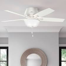 Hunter cedar key 52 indoor/outdoor flush mount ceiling fan in matte black by hunter fan company. Hunter Fan 52 Donegan 5 Blade Flush Mount Ceiling Fan With Pull Chain And Light Kit Included Reviews Wayfair