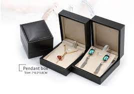 Custom Necklace Bracelet Ring Watch Jewellery Packing Box Velvet Insert Black Leatherette Jewelryb Packing Jewelry Jewelry Boxes Wholesale Custom Jewelry Box