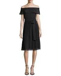 Michael Michael Kors Ruffled Off The Shoulder Pleated Cocktail Dress Dresses Chiffon Dress Pleated Dress
