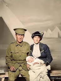 1159 Private George Beamish Swanton Australian 24th Battalion Of Werribee Victoria With His Wife Nellie And Young Baby Joan He In 2020 France Colors Wwi World War