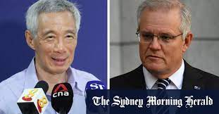 Australian prime minister scott morrison and singapore prime minister lee hsien loong. 0g2qcbxhtoorym
