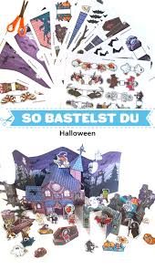Weitere ideen zu basteln, eisenbahn, bastelbogen. Halloween Bastelbogen Fur Kinder Spukhaus Gratis Halloween Basteln Mit Kindern Basteln Halloween Basteln