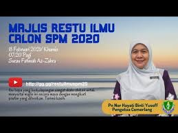Ucapan dari wakil calon spm 2010. Majlis Restu Ilmu Calon Spm 2020 Youtube