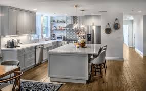Gray is the new white (or black in some cases) and we love seeing it in kitchen design. West Hollywood Open Grey White Kitchen Remodel Eden Builders