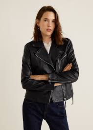Voir plus d'idées sur le thème mode femme, mode tendance, mode. Mango Esther Blouson Biker En Cuir Noir Blouson Femme Mango Iziva Com