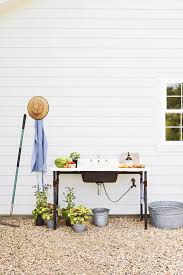 This House Proves That Decorating With White Can Be Beautiful Outdoor Garden Sink Outdoor Sinks Garden Sink