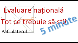 Rezolvare detaliata a modelului de evaluare nationala 2021 matematica propus de m.e.c. Evaluare Nationala 2021 Tot Ce Trebuie Sa Stii In 5 Minute Patrulatere Formule Definitii Youtube