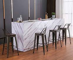 Counter height wood and metal bar stools. Yongchuang Metal Barstools Industrial Counter Height Bar Stools Set Of 4 26 Wood Top Low Back Gunmetal Farmhouse Goals