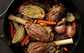 Braised Lamb Shanks With Fennel And Baby Potatoes Recipe Recipe Braised Lamb Shanks Braised Lamb Fennel Recipes