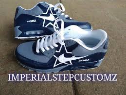 Air Max 90 Dark Grey Dark Blue White Dallas Cowboys Shoes Nike Air Max Cowboy Shoes