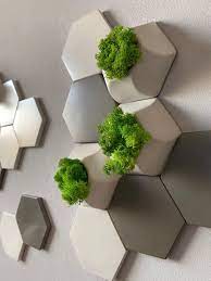 3d Wall Panel Preserved Moss Wall Art Honeycomb Decor Concrete Etsy In 2021 Wall Panels Bedroom 3d Wall Panels Honeycomb Decor