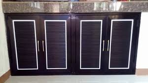 aluminum kitchen cabinet white, brown