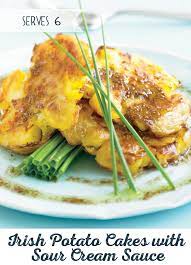 Potato Recipes Irish Potato Cakes With Sour Cream Sauce Recipe Sour Cream Cake Sour Cream Sauce Recipes