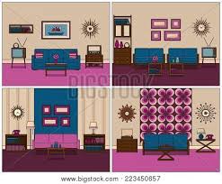 Inspirational interior design ideas for living room design, bedroom design, kitchen design and the entire home. Room Retro Interior Vector Photo Free Trial Bigstock