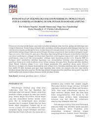 Di era sekarang ini perkembangan teknologi sangat cepat dan. Pdf Pemanfaatan Teknologi Dalam Pendidikan Penggunaan Fitur Gamifikasi Daring Di Sma Smk Kristen Penabur Bandar Lampung