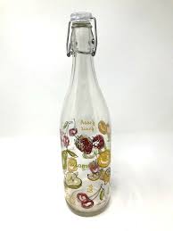 Italy Olive Oil Glass Dispenser Bottle Fruit Design 13 With Wire Rubber Stopper Fruit Design Rubber Stoppers Glass Dispenser